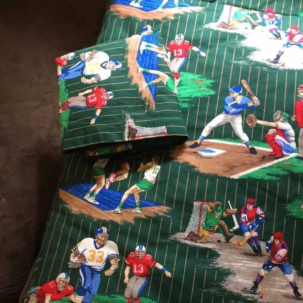 Sports Themed  Twin Handmade Quilt